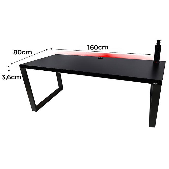 Písací Stôl Low Loft Čierna 160x80x3,6 Model 3