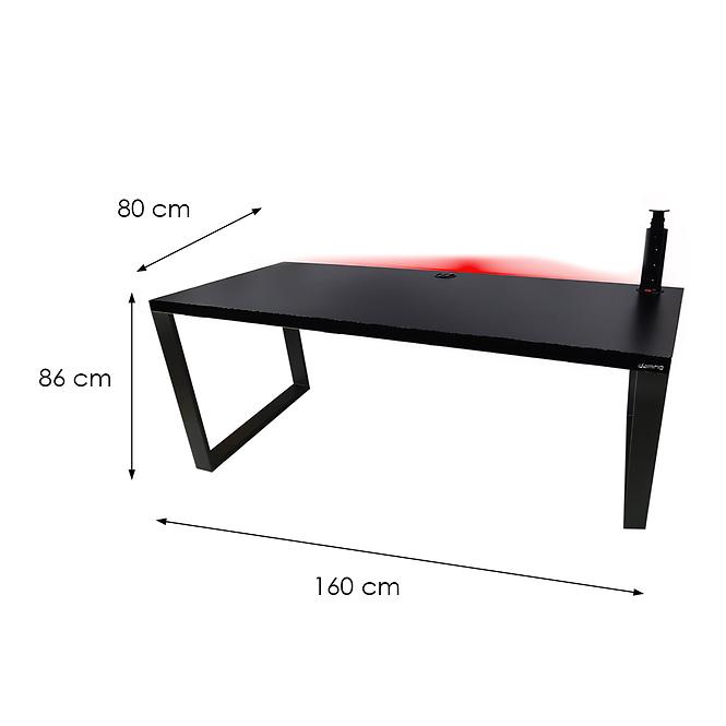 Písací Stôl Low Loft Čierna 160x80x3,6 Model 3