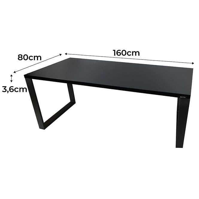 Písací Stôl Low Loft Čierna 160x80x3,6 Model 0