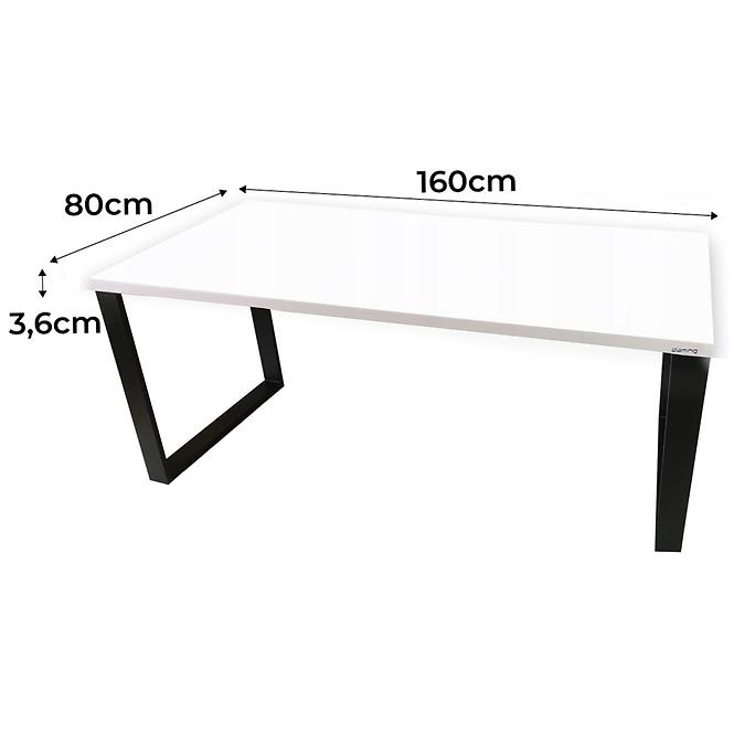 Písací Stôl Low Loft Biely 160x80x3,6 Model 0