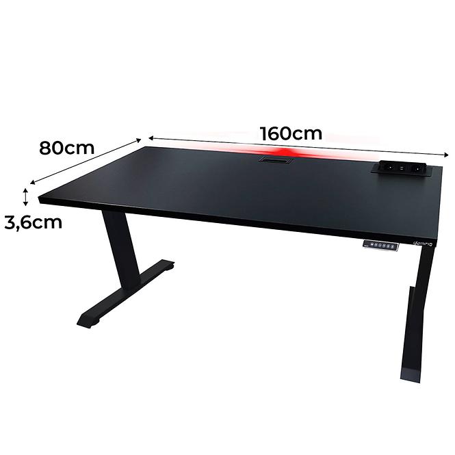 Písací Stôl Top Elektr. Čierna 160x80x3,6 Model 3
