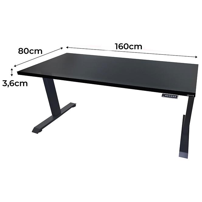 Písací Stôl Top Elektr. Čierna 160x80x3,6 Model 0