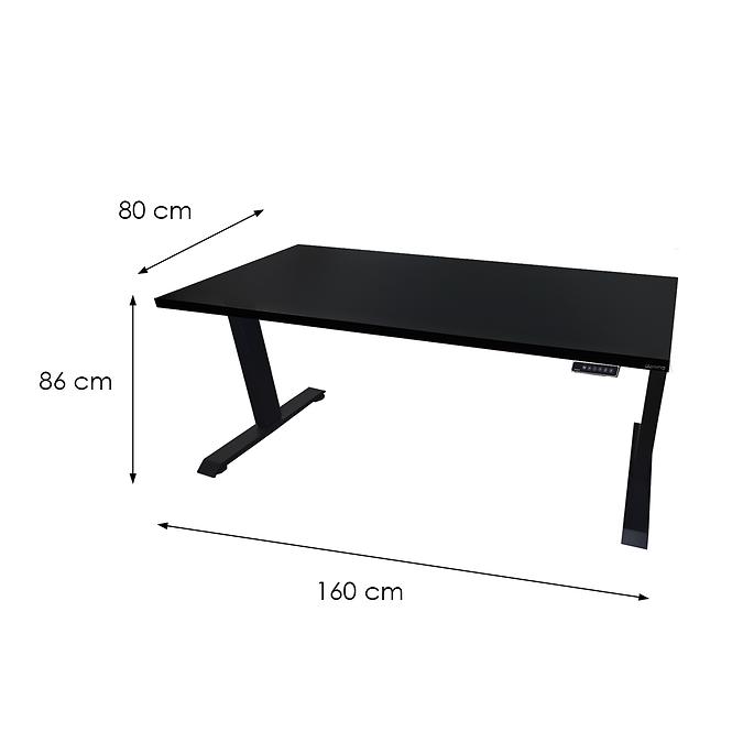 Písací Stôl Top Elektr. Čierna 160x80x3,6 Model 0