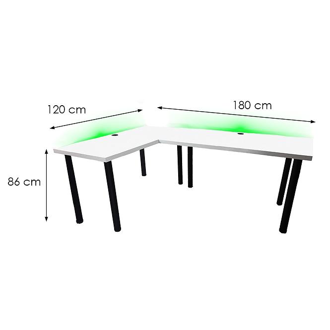 Písací Stôl Roh. Low Biely 180x120x2,8 Model 2