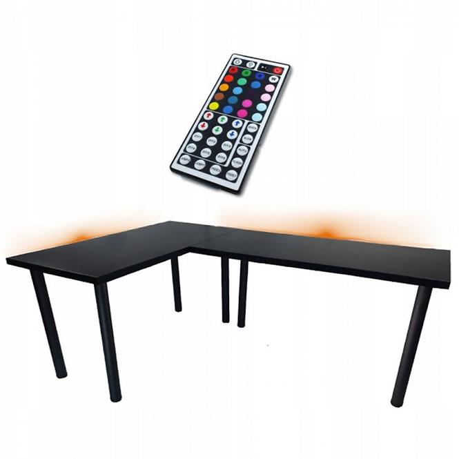 Písací Stôl Roh. Low Čierna 180x120x2,8 Model 1
