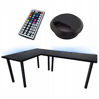 Písací Stôl Roh. Low Čierna 180x120x2,8 Model 2