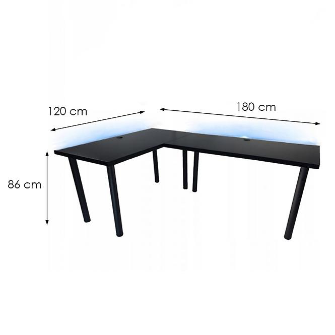 Písací Stôl Roh. Low Čierna 180x120x2,8 Model 2