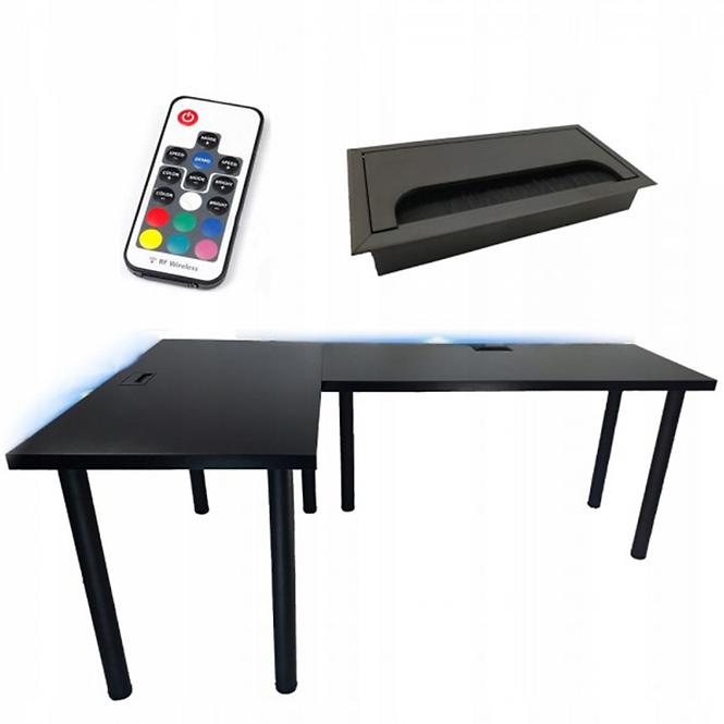 Písací Stôl Roh. Top Čierna 180x120x2,8 Model 2