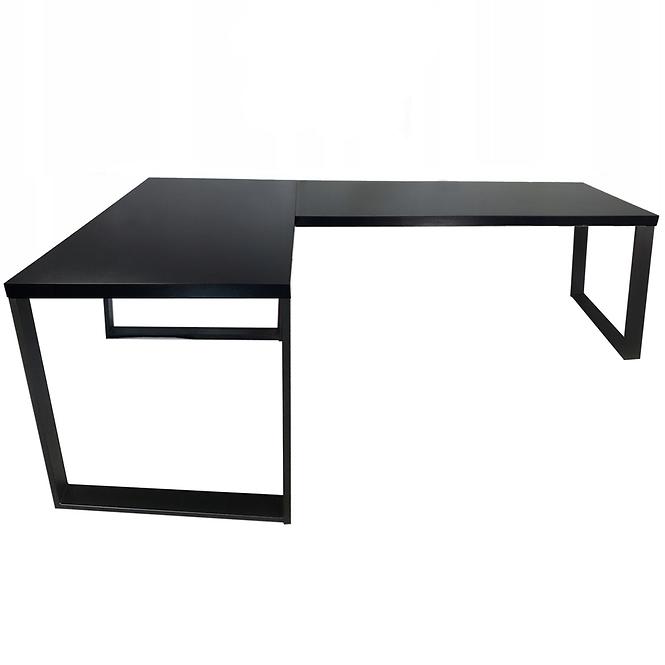 Písací Stôl Roh. Loft Low Čierna 180x120x1,8 Model 0