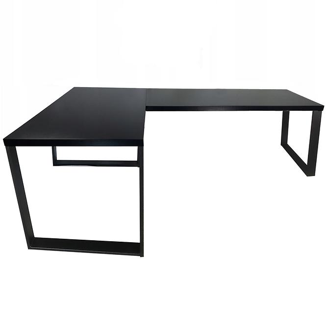 Písací Stôl Roh. Loft Low Čierna 180x120x2,8 Model 0