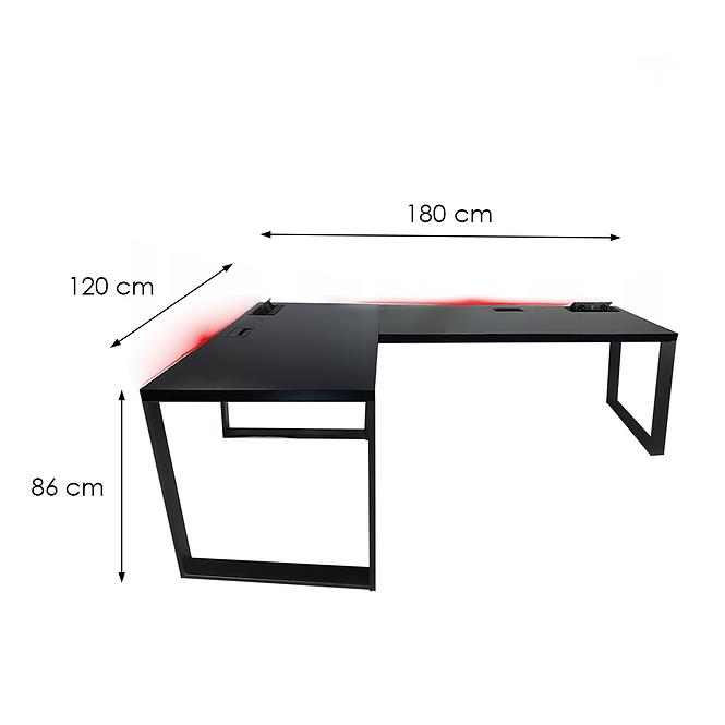 Písací Stôl Roh. Loft Top Čierna 180x120x3,6 Model 3
