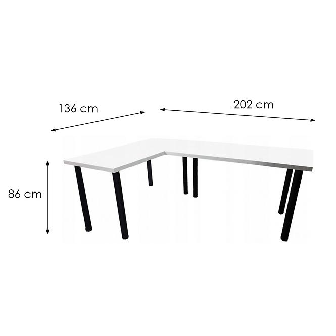 Písací Stôl Roh. Low Biely 202x136x2,8 Model 0