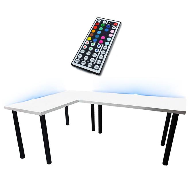 Písací Stôl Roh. Low Biely 202x136x2,8 Model 1