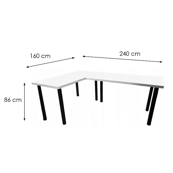 Písací Stôl Roh. Low Biely 240x160x3,6 Model 0