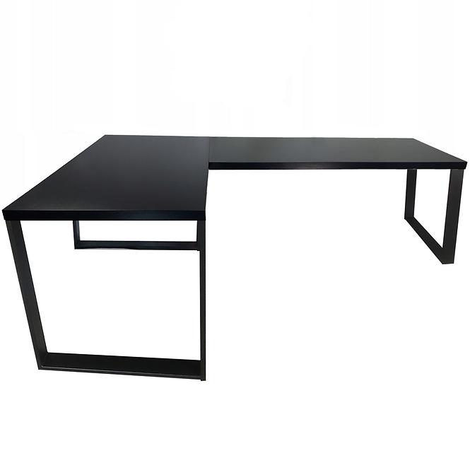 Písací Stôl Roh. Loft Low Čierna 240x160x3,6 Model 0