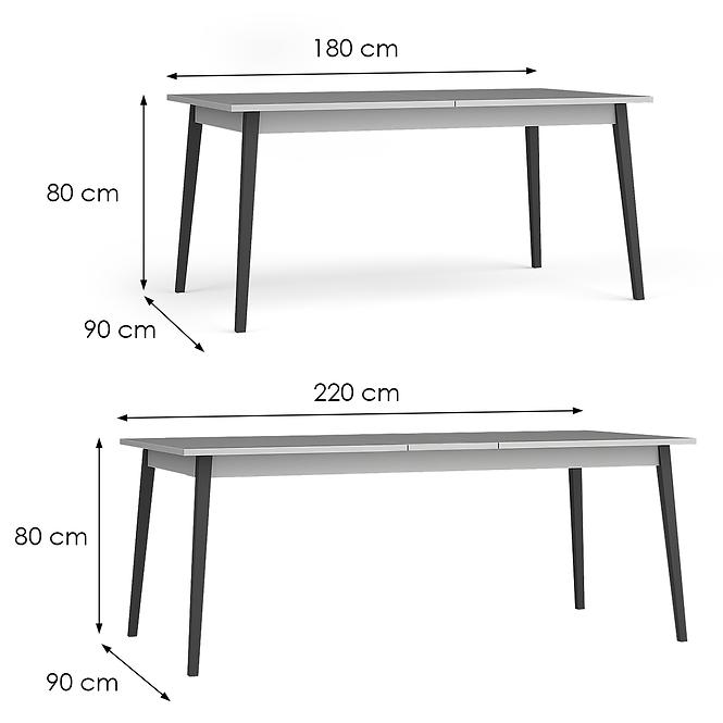 Rozkladací Stôl Iris 180+40  15B sivý