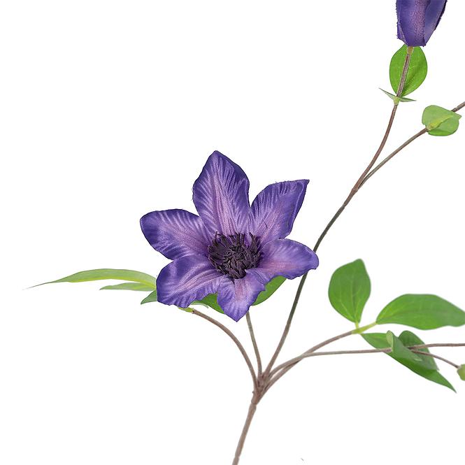 Umelý 4-kvetý plamienok v kvetináči clematis 75 cm