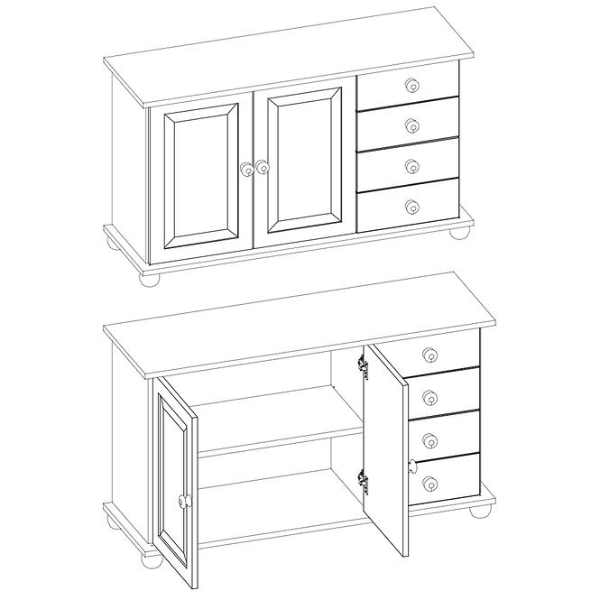 Komoda Borovica KD59 125x76x42