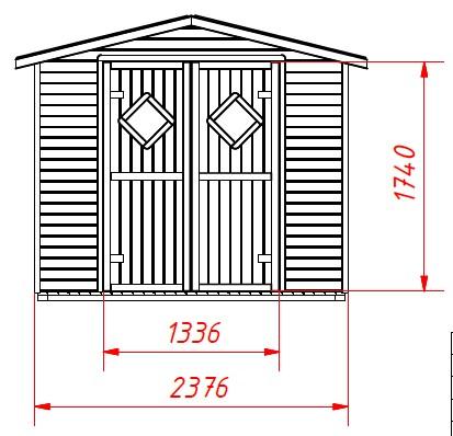 Záhradný domček Caro 238x240x216 cm