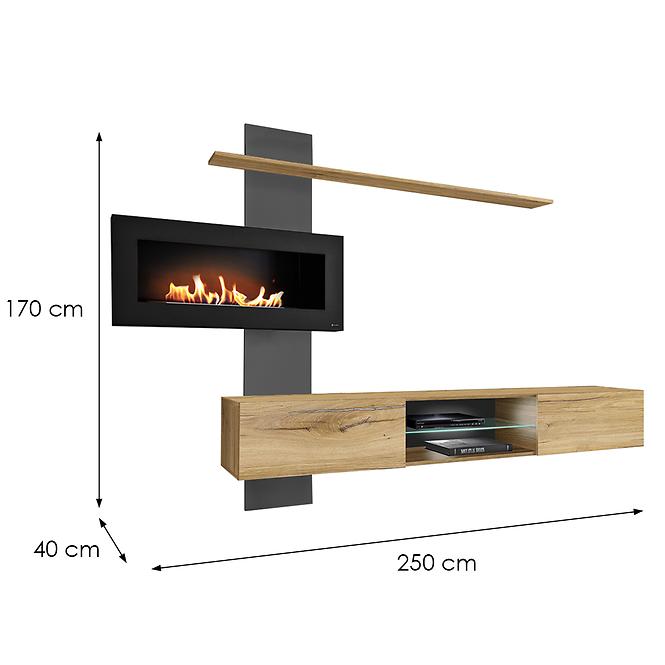 Obývacia Stena Flame B antracyt/dub flagstaff