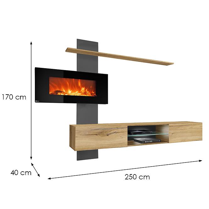 Obývacia Stena Flame E  antracyt/dub flagstaff