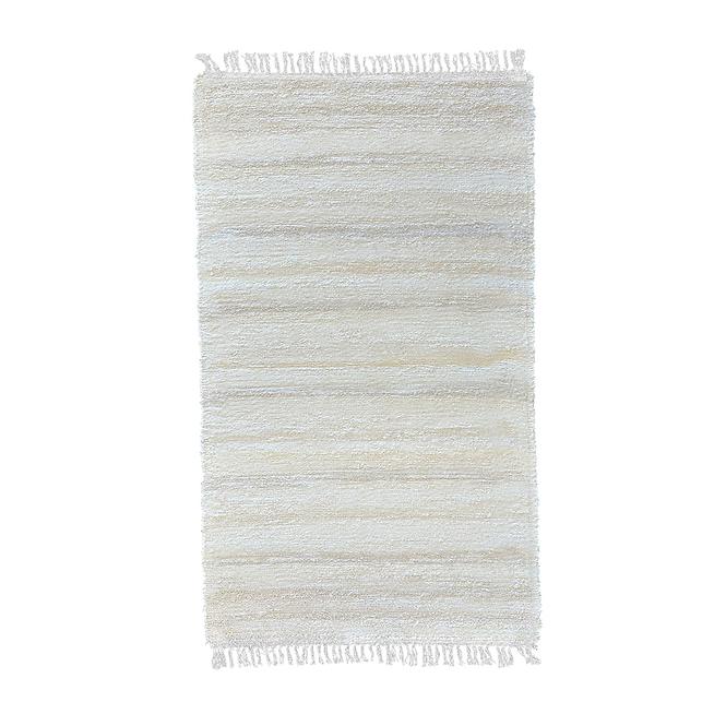 Ručne tkaný bavlnený koberec Milan B 0,85/1,5 biela