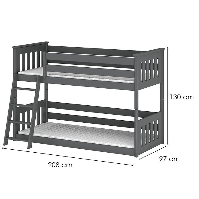 Poschodová Posteľ Kevin 90x200 graphite