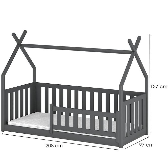 Posteľ Chata Bodzio 90x200 graphite