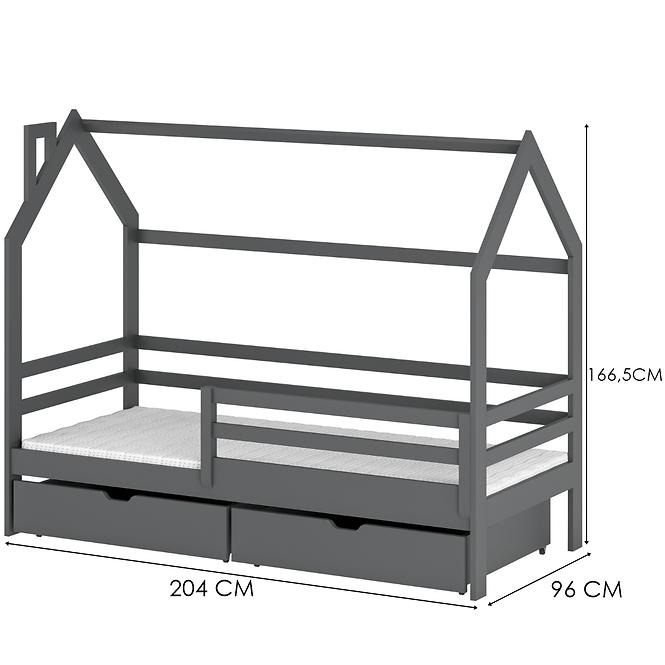 Posteľ Chata Lila 90x200 graphite