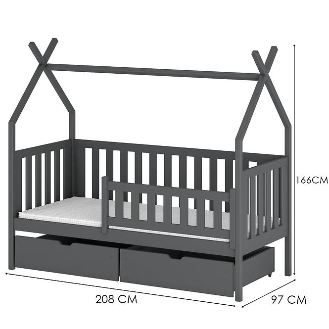 Posteľ Chata Simba 90x200 graphite