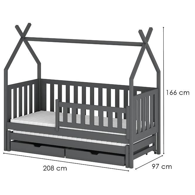 Posteľ Chata Tytus 90x200 graphite