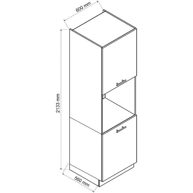 Kuchynská skrinka Anika D 60 PK/2133 P/L grafit/grafit