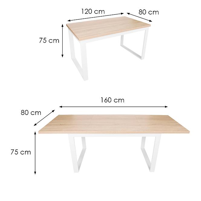 Stôl Iris ST-29 120x80+40 sonoma/biela