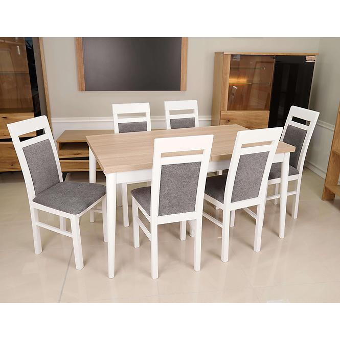 Stôl ST-05 140x80+40 cm sonoma/biela