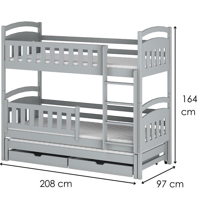 Posteľ Blanka 90x200 grey