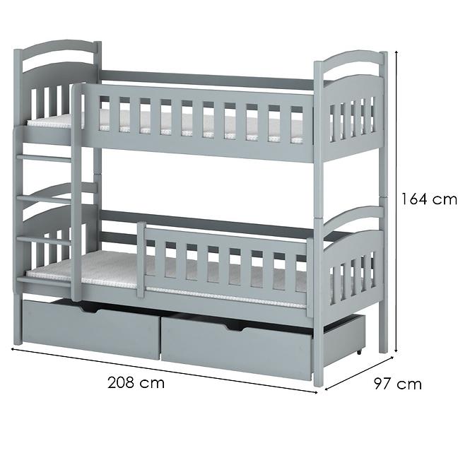 Posteľ Ignas 90x200 grey