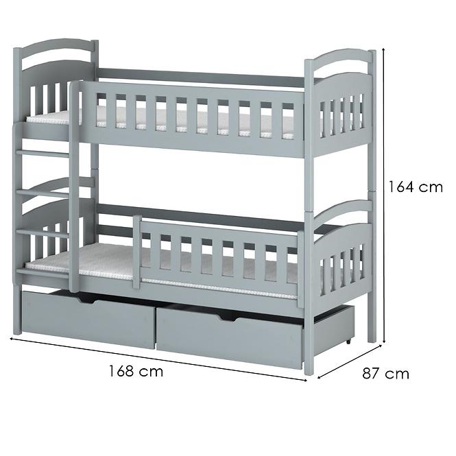 Posteľ Ignas 80x160 grey