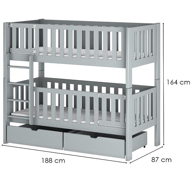 Posteľ Ksawery 80x180 grey