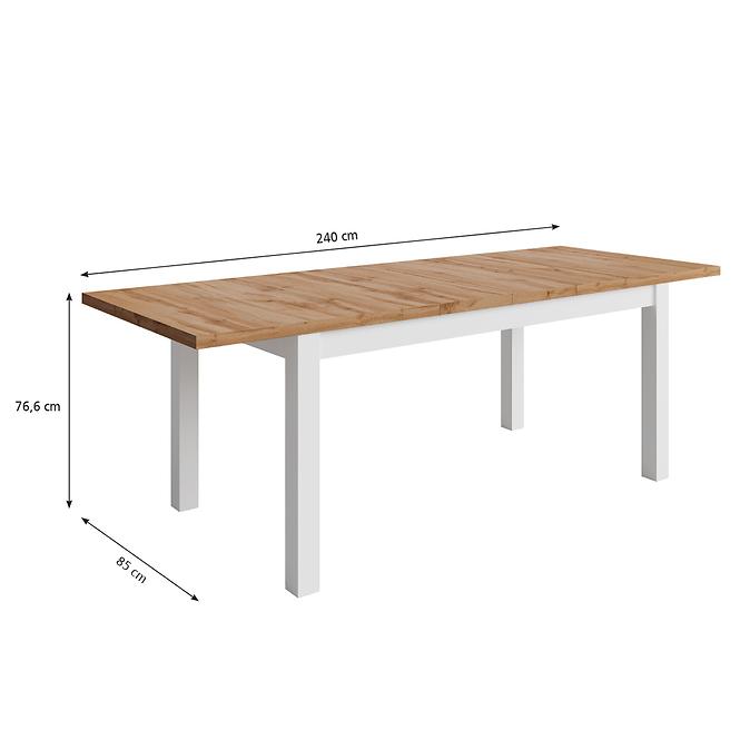 Stôl Agat 160+2x40 wotan/biela