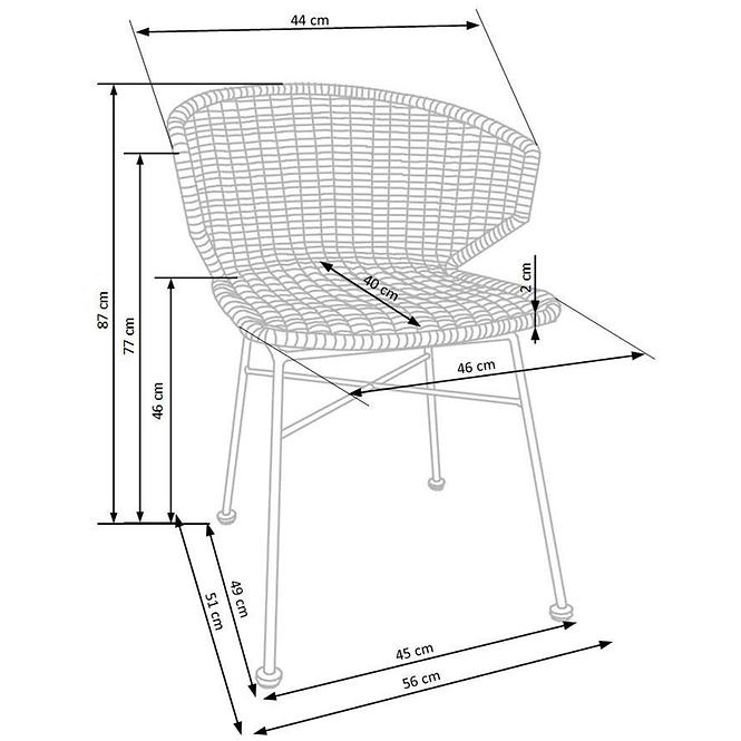 Stolička K407 rattan hnedá/čierna