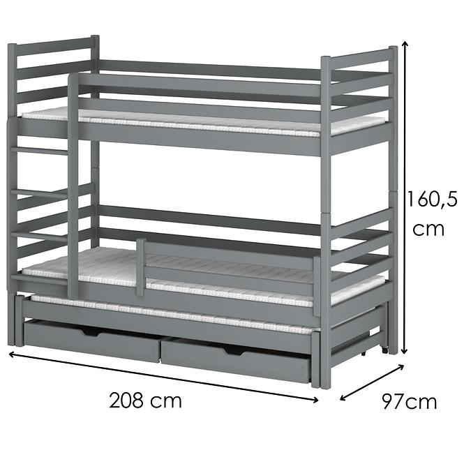 Posteľ Luk 90x200 grey