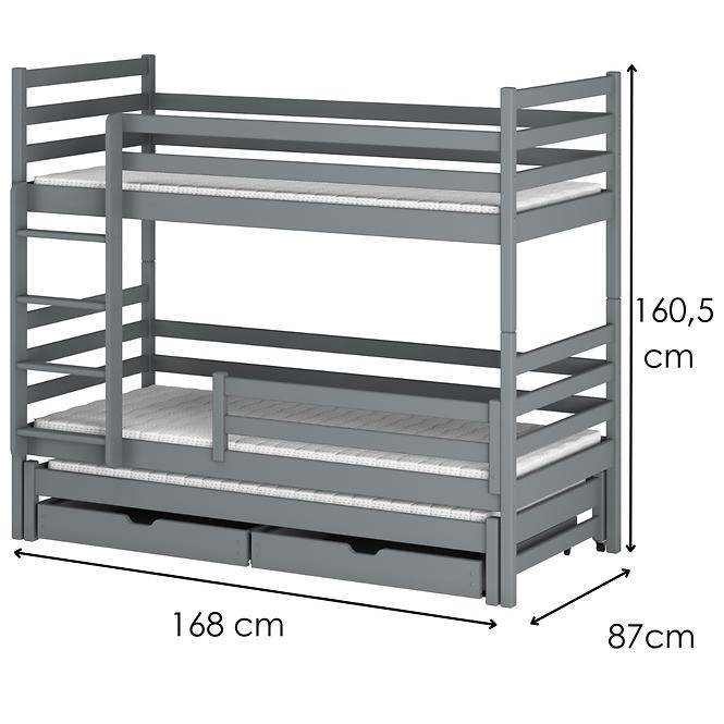 Posteľ Luk 80x160 grey