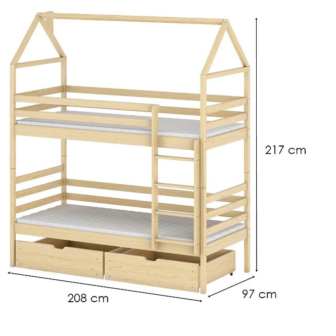 Posteľ Chata Alex 90x200 pine