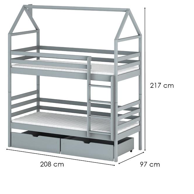 Posteľ Chata Alex 90x200 grey