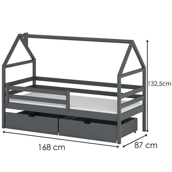 Posteľ Chata Aron 80x160 graphite