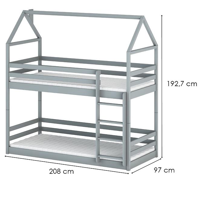 Posteľ Chata Axel 90x200 grey