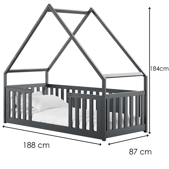 Posteľ Chata Bee 80x180 graphite