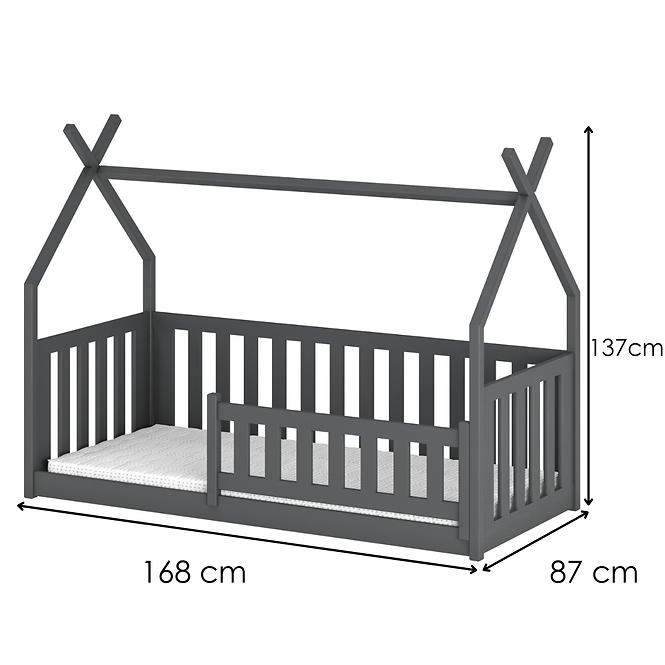 Posteľ Chata Bodzio 80x160 graphite
