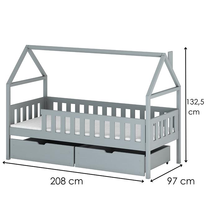 Posteľ Chata Domi 90x200 grey