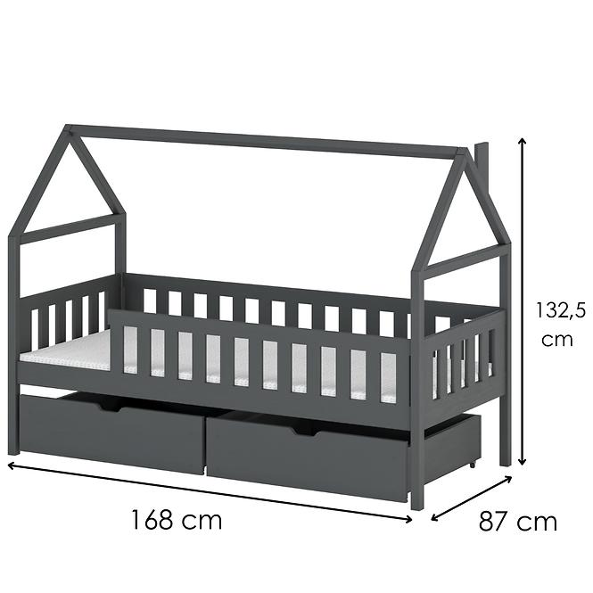 Posteľ Chata Domi 80x160 graphite